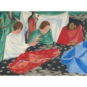 Jacob Lawrence (1917–2000), Seamstresses, 1954, tempera on board. Sold $65,000