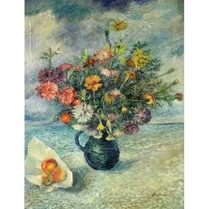 David Burliuk (Russian, 1882–1967), Flowers on the Shore, oil on canvas. Sold $24,000